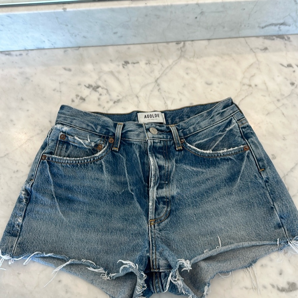 AGOLDE PARKER DENIM SHORTS IN SWAPMEET